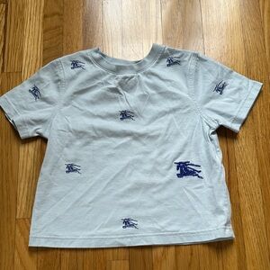 Burberry Light Blue Kids Tee with Navy Graphics